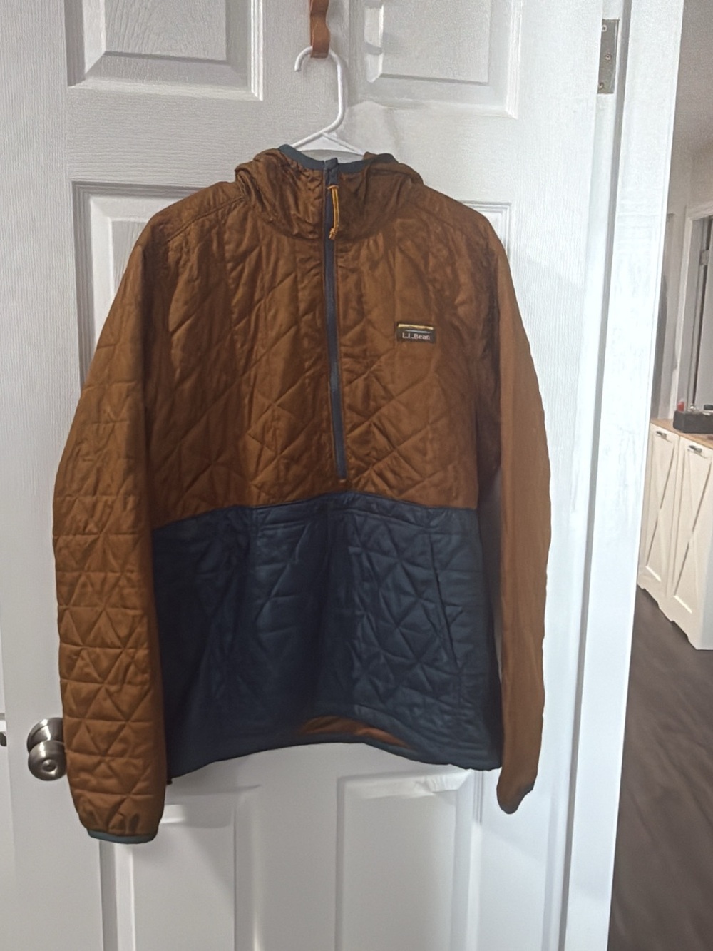 L.L. Bean Quilted Jacket - Rust & Slate Blue
